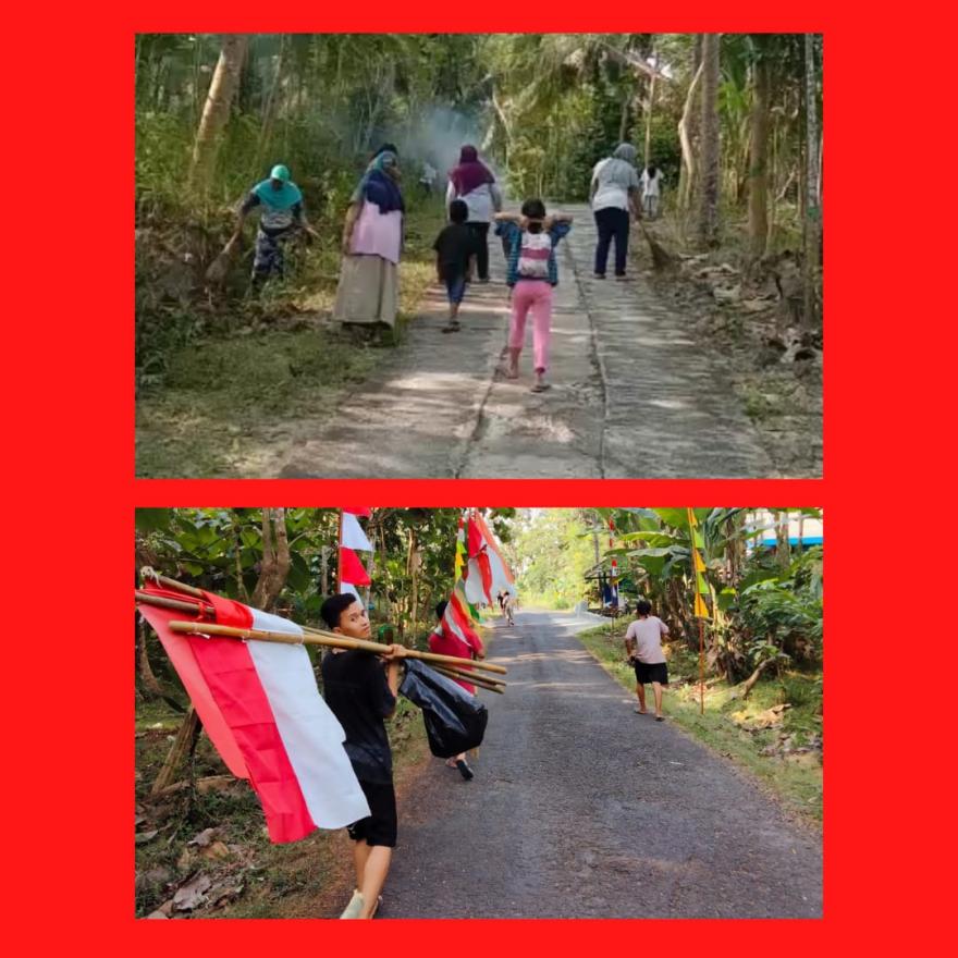 Warga Anjir Siap Menyambut Peringatan Kemerdekaan RI, Nyalakan Semangat Bergotong Royong